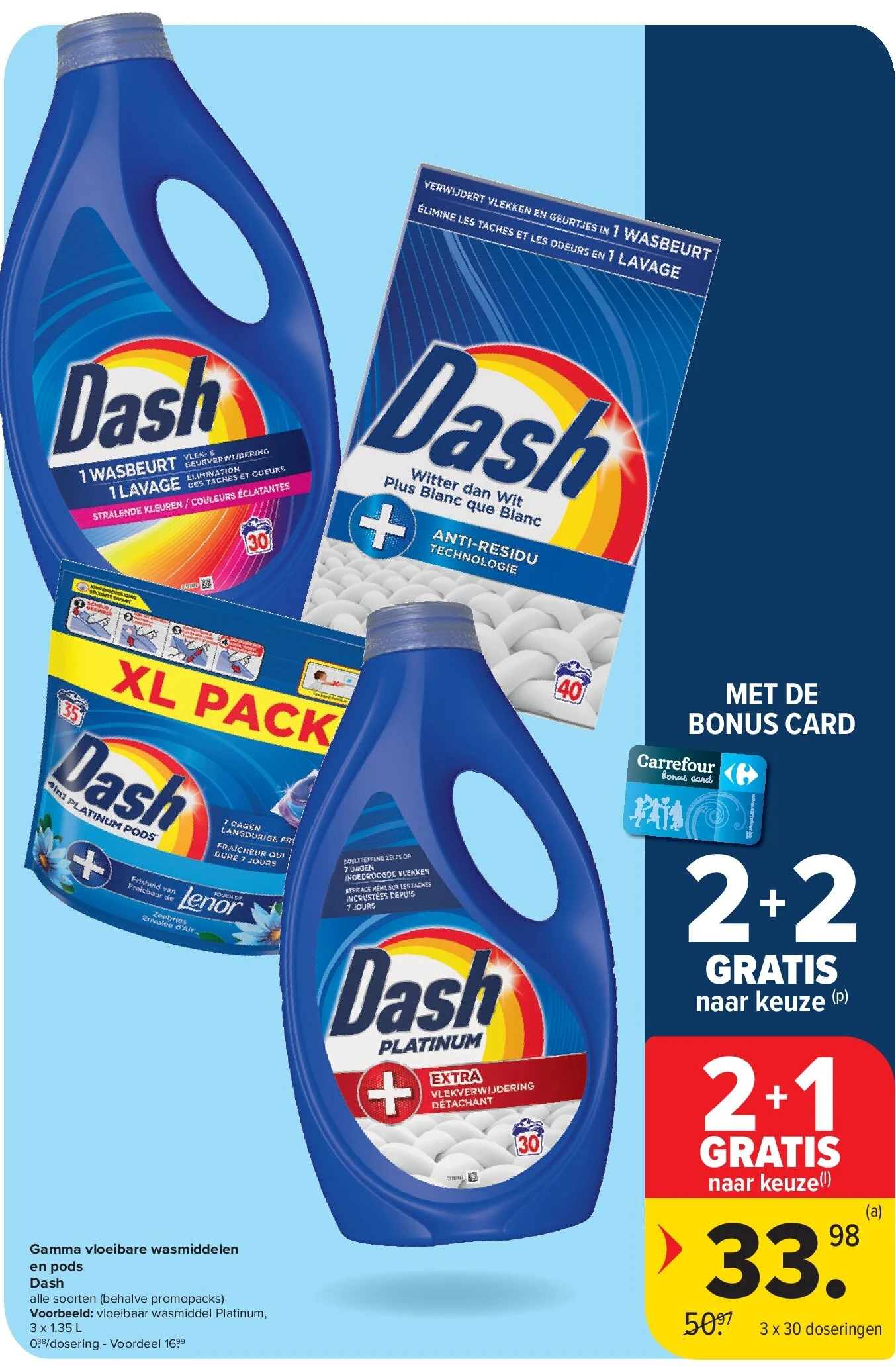 Gamma vloeibare wasmiddelen en pods Dash