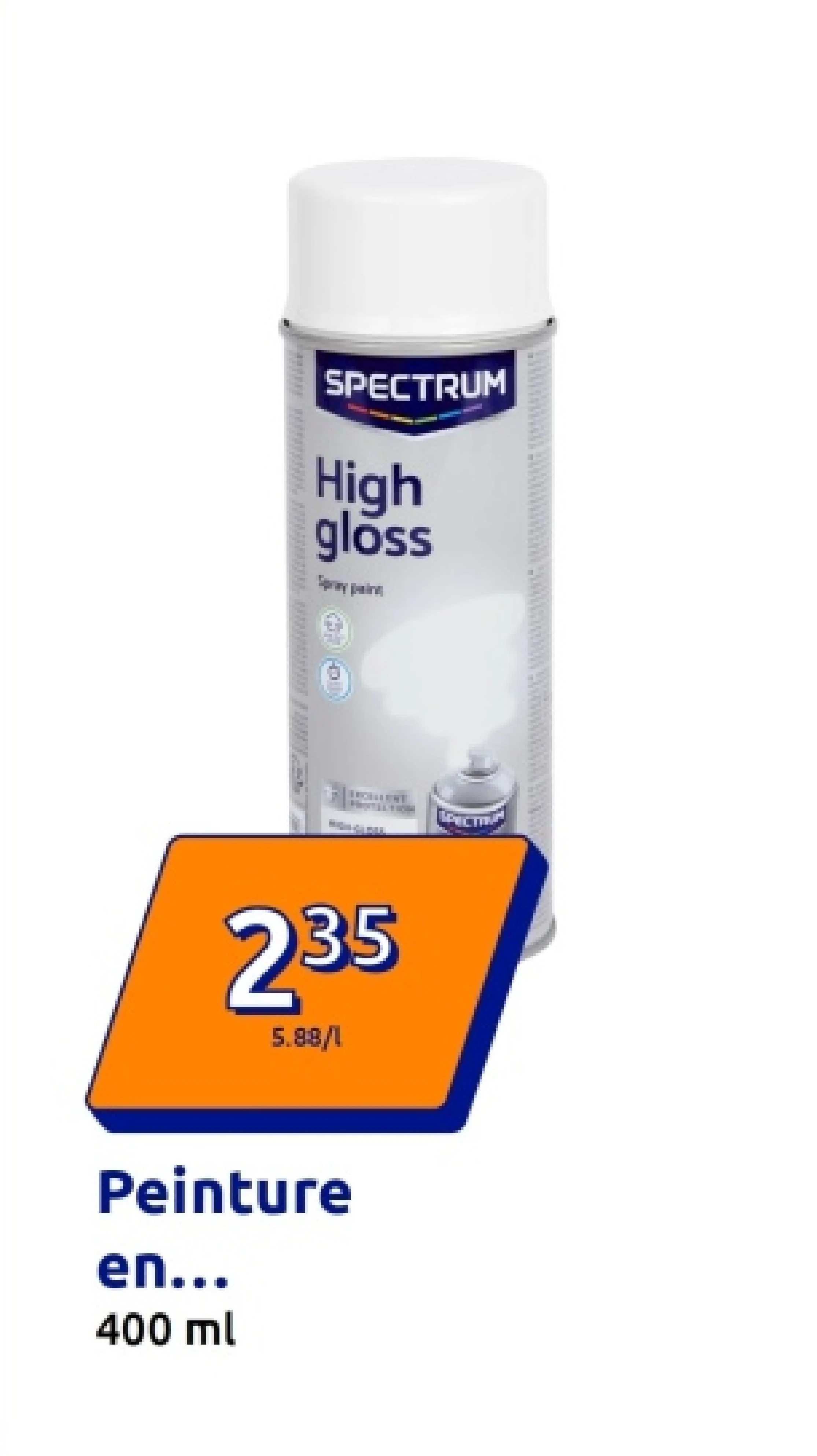 Peinture en aérosol haute brillance Spectrum Blanc