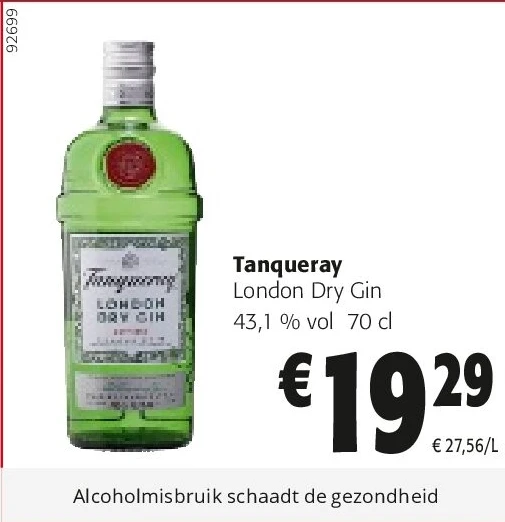 Tanqueray London Dry Gin 43,1 % vol 70 cl