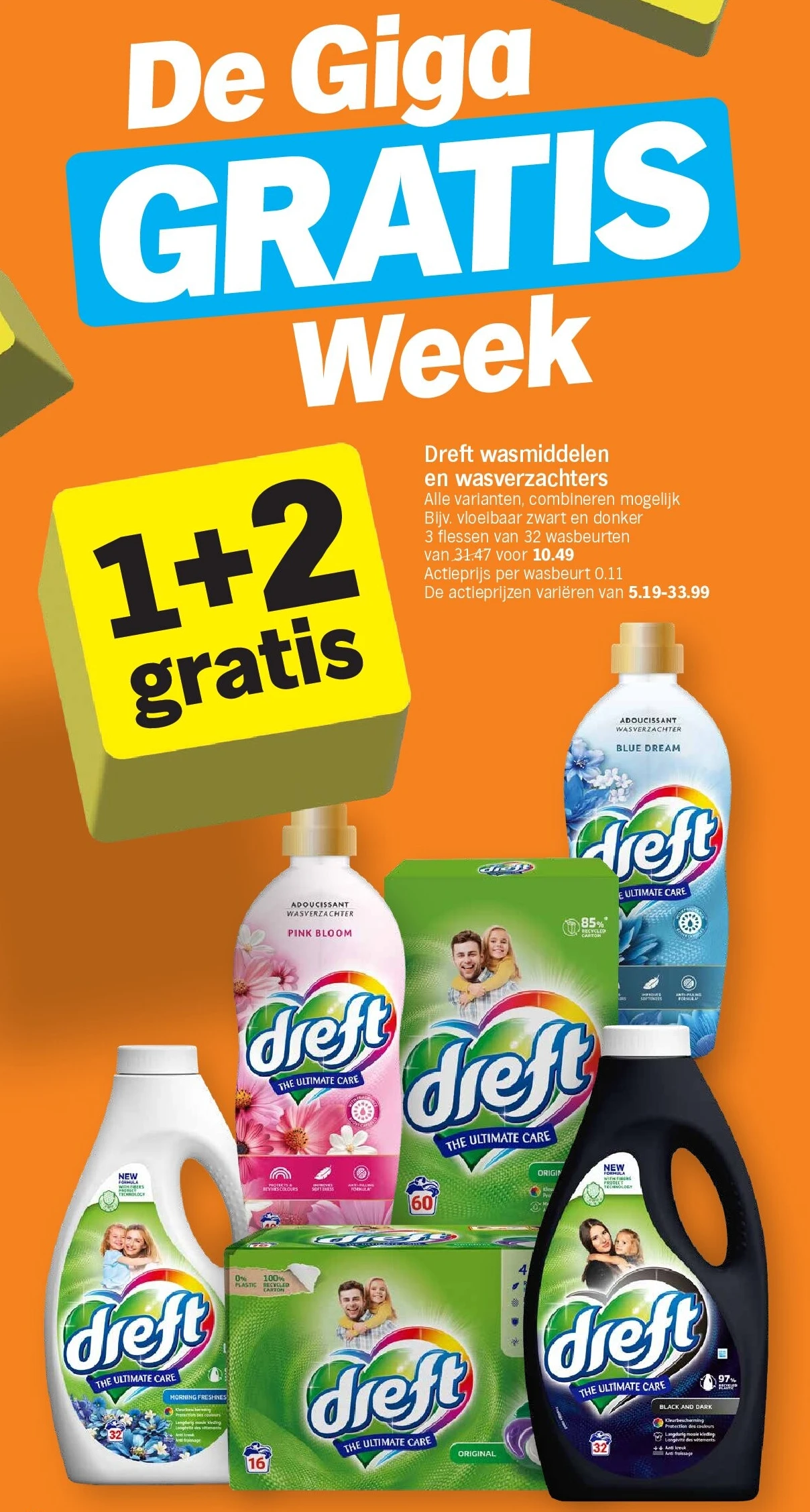 Dreft wasmiddelen en wasverzachters