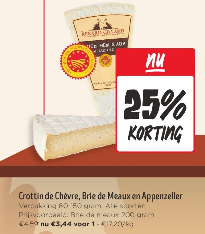 Crottin de Chèvre, Brie de Meaux en Appenzeller
