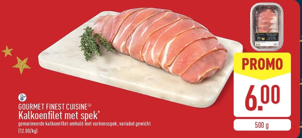 Kalkoenfilet met spek