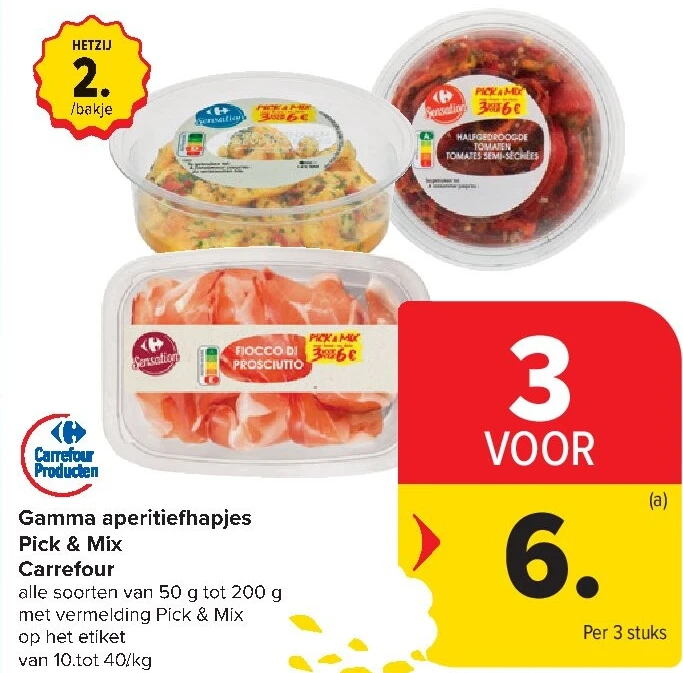 Gamma aperitiefhapjes Pick & Mix Carrefour
