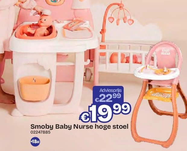 Smoby Baby Nurse hoge stoel
