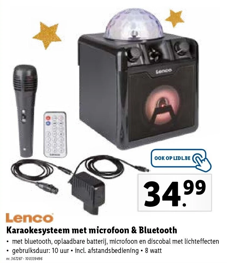 Karaokesysteem met microfoon & Bluetooth