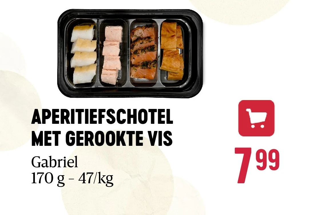 APERITIEFSCHOTEL MET GEROOKTE VIS