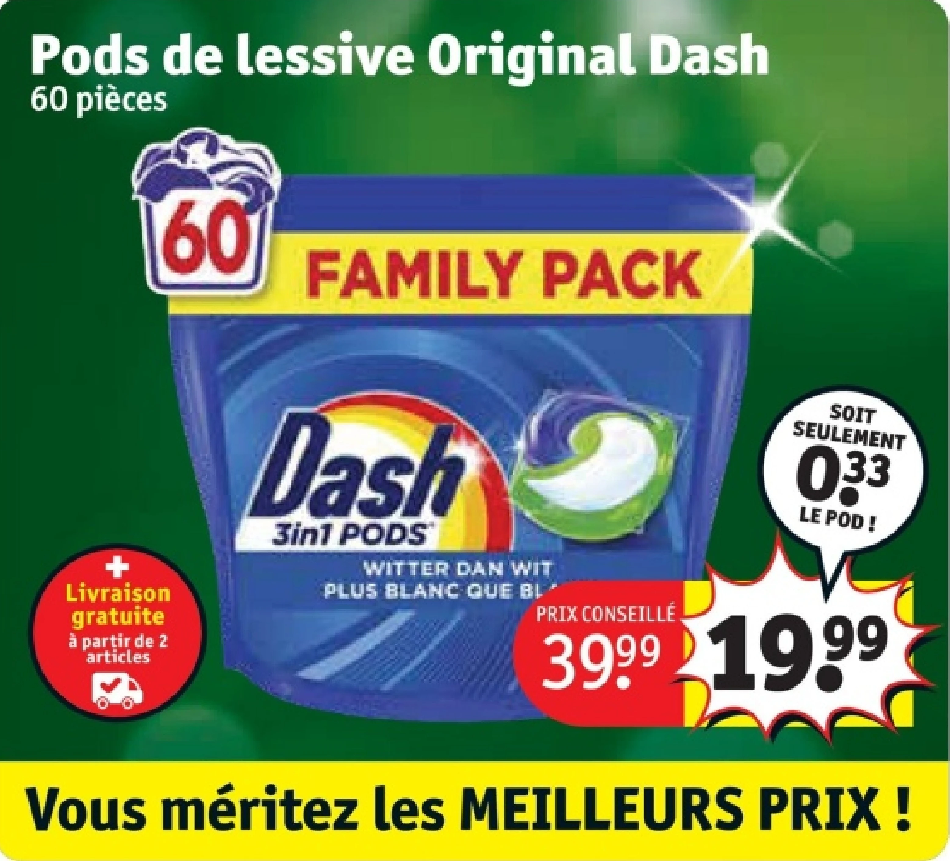 Pods de lessive Original Dash 60 pièces