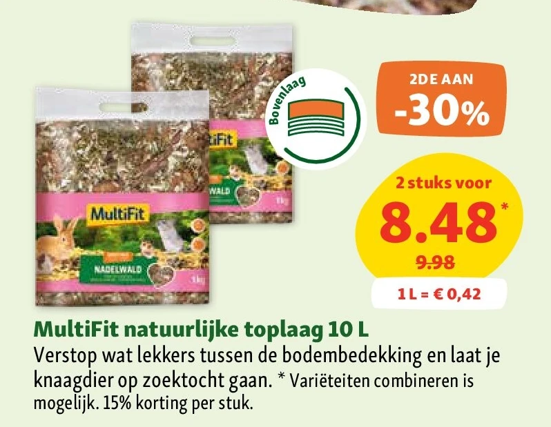 MultiFit natuurlijke toplaag 10 L