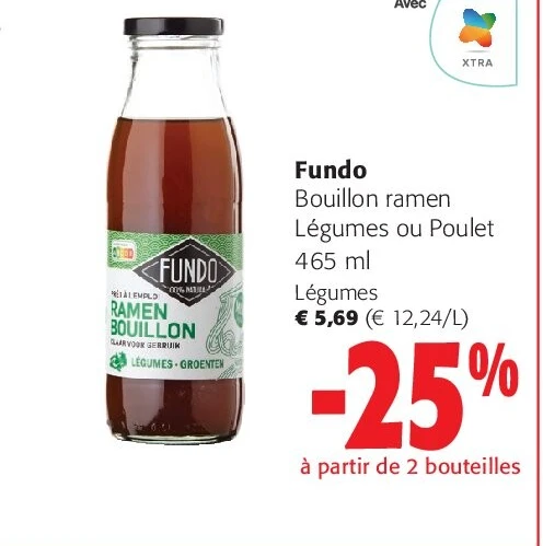 Fundo Bouillon ramen Légumes ou Poulet 465 ml