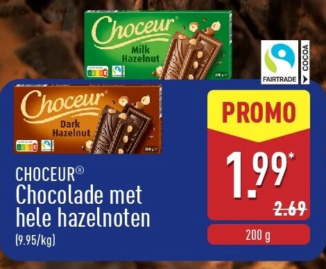 Chocolade met helehazelnoten