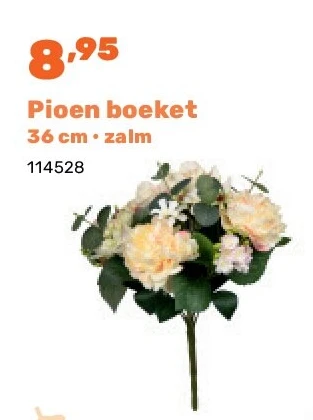 Pioen boeket 36 cm • zalm