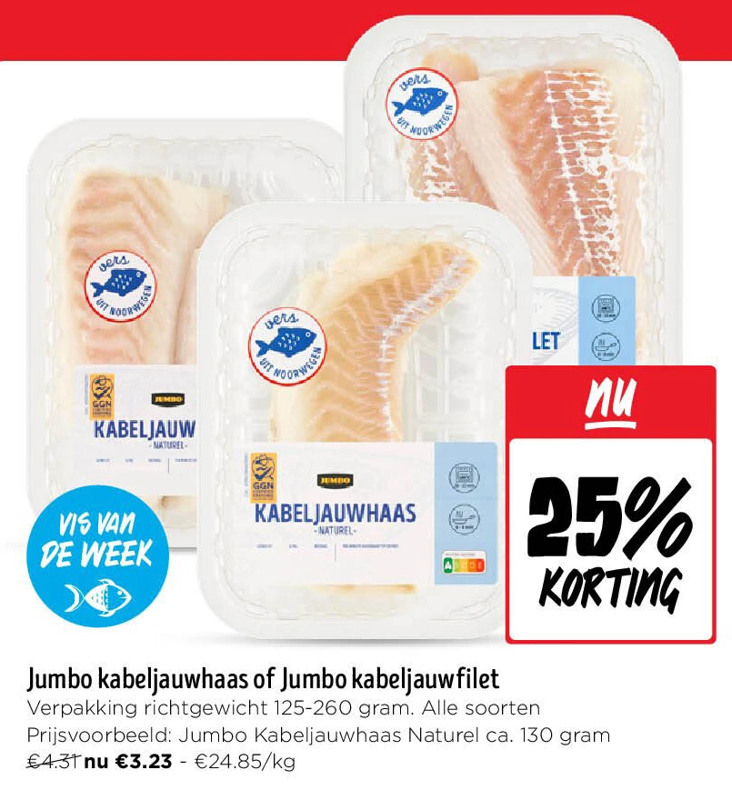 Jumbo kabeljauwhaas of Jumbo kabeljauwfilet