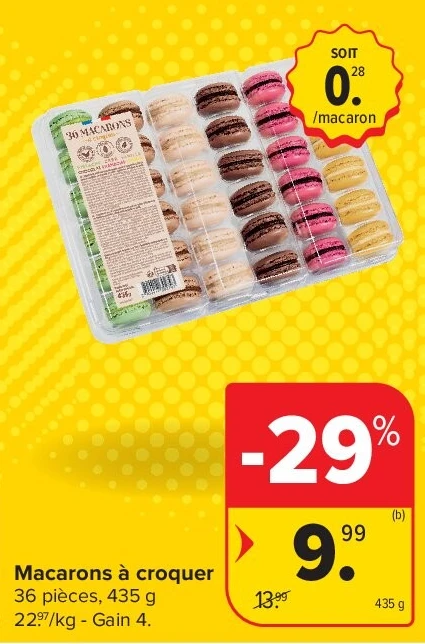 Macarons à croquer 36 pièces, 435 g