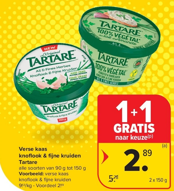 Verse kaas knofl ook & fi jne kruiden Tartare
