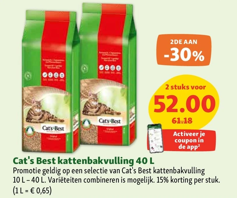 Cat's Best kattenbakvulling 40 L