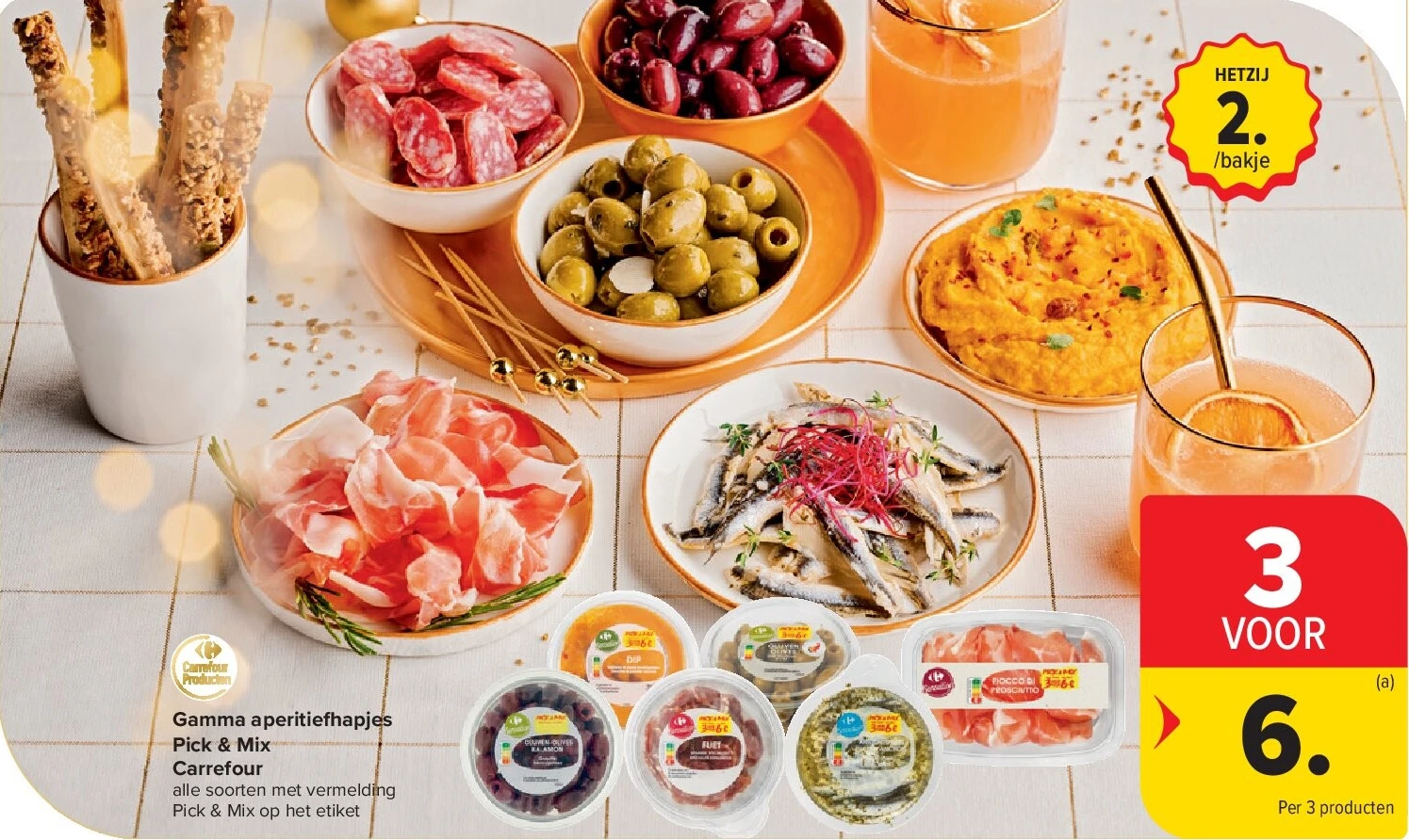 Gamma aperitiefhapjes Pick & Mix Carrefour