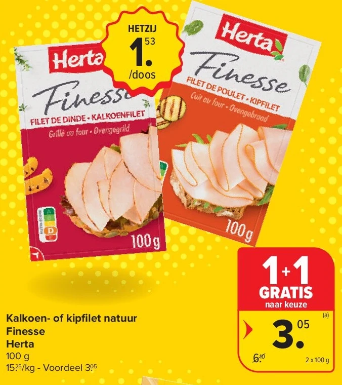 Kalkoen- of kipfi let natuur Finesse Herta