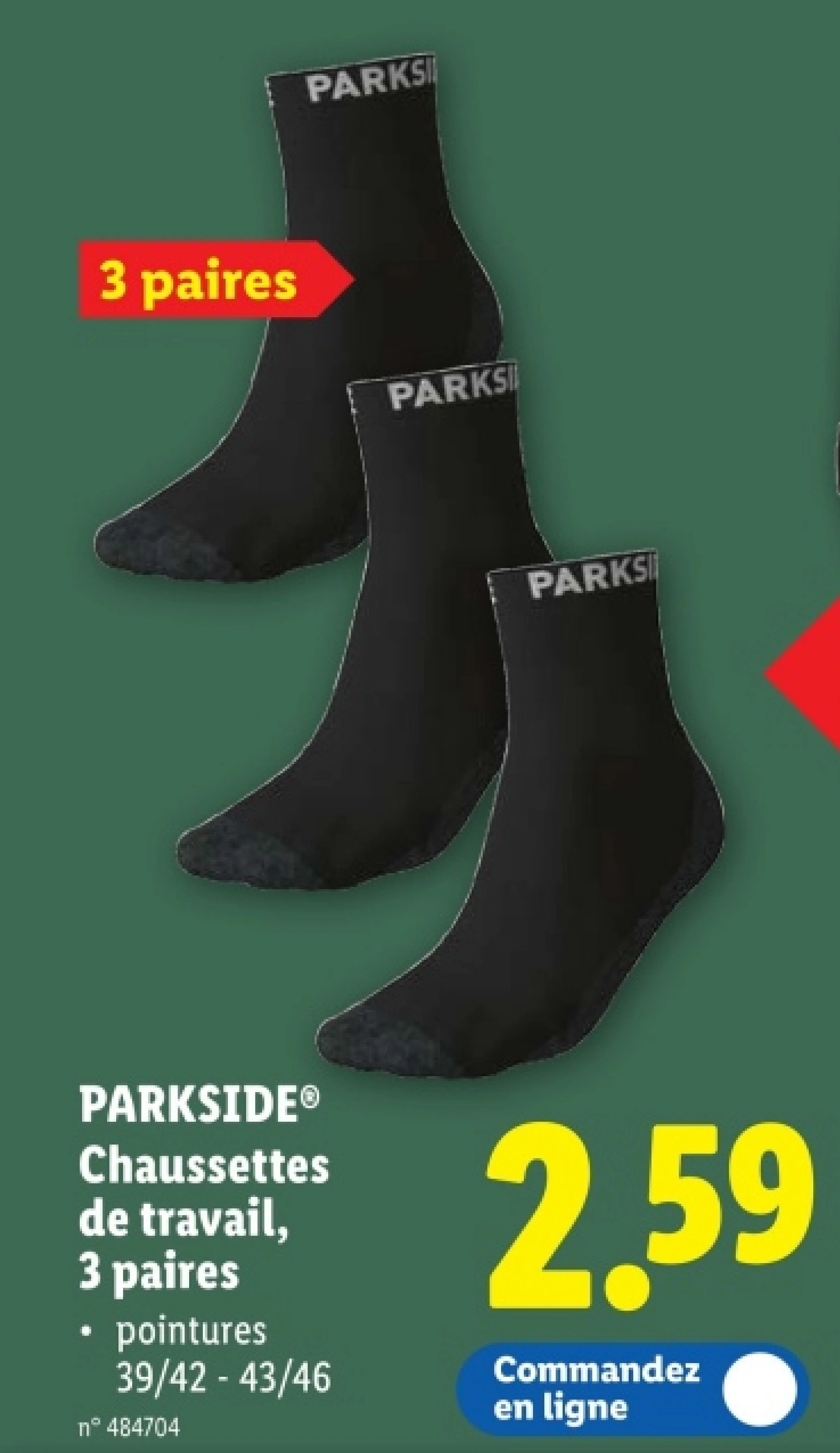 Chaussettes de travail, 3 paires