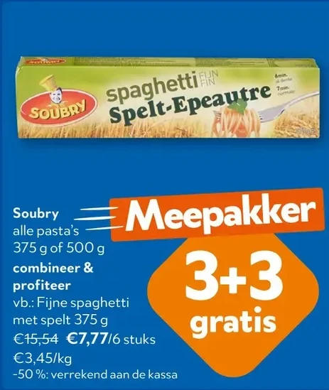 Soubry Fijne spaghetti met spelt 375 g