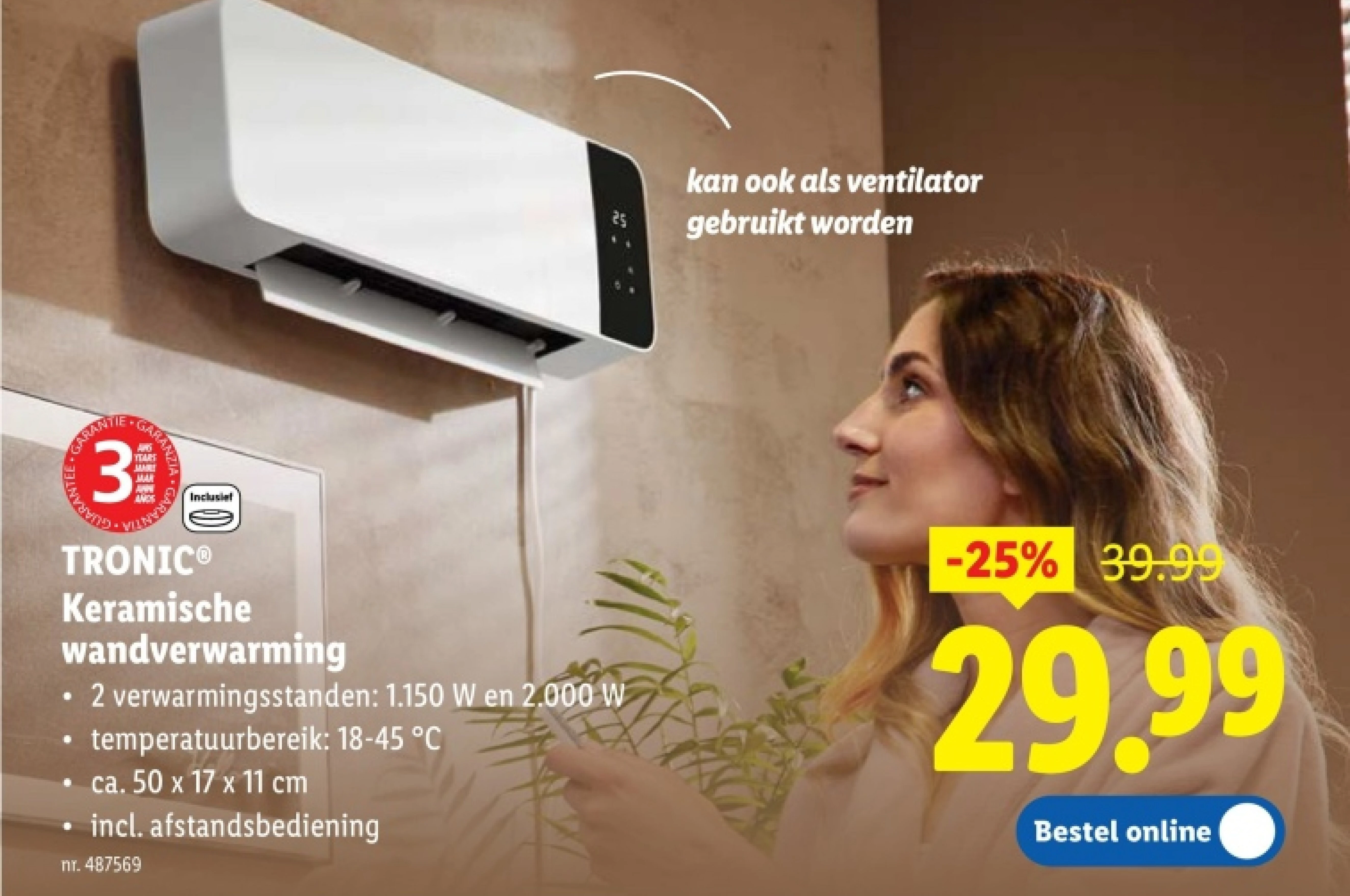 Keramische wandverwarming