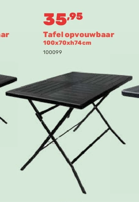 Tafel opvouwbaar 100x70xh74cm