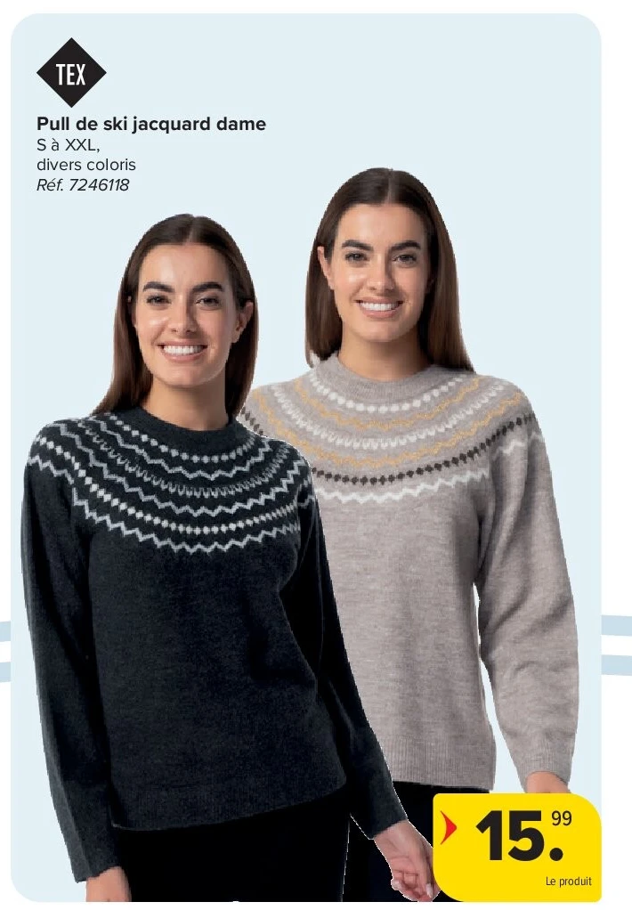 Pull de ski jacquard dame