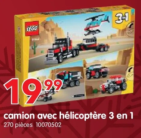 camion avec hélicoptère 3 en 1
