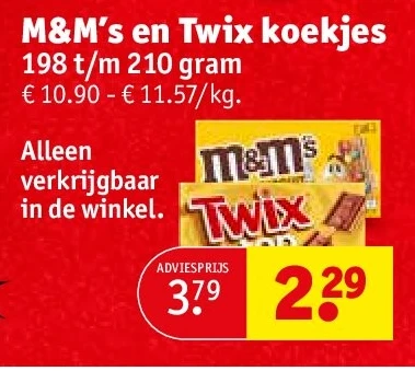 M&M’s en Twix koekjes