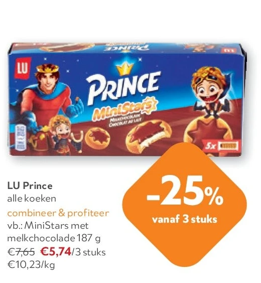 LU Prince MiniStars met melkchocolade 187 g
