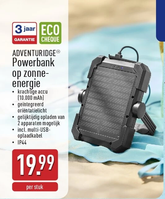 Powerbank op zonneenergie