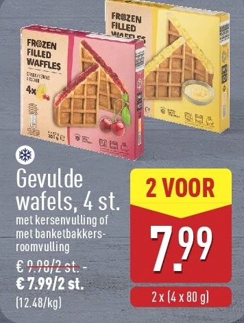 Gevulde wafels, 4st.