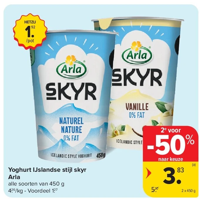 Yoghurt IJslandse stijl skyr Arla