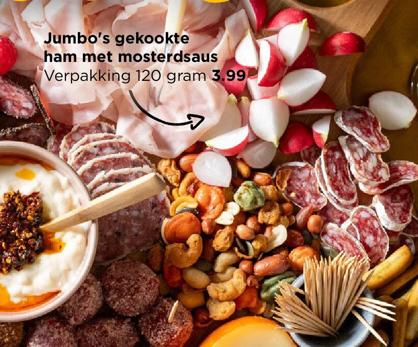 Jumbo's gekookte ham met mosterdsaus
