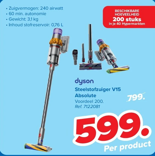 Steelstofzuiger V15 Absolute