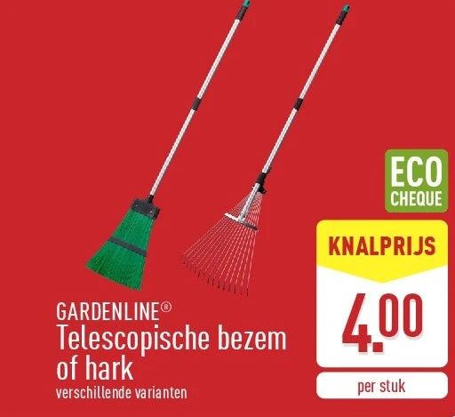 Telescopische bezem of hark