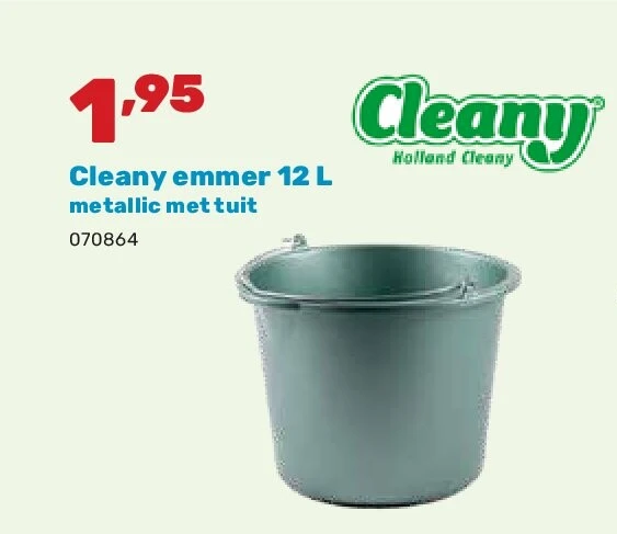 Cleany emmer 12 L metallic met tuit