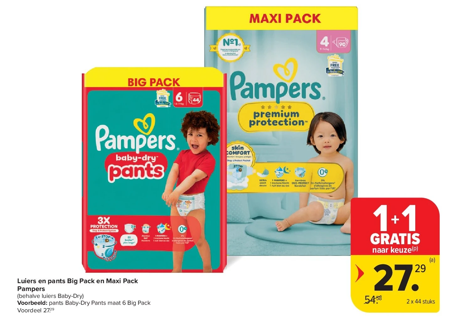Luiers en pants Big Pack en Maxi Pack Pampers