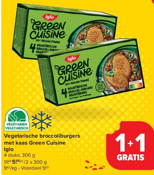 Vegetarische broccoliburgers met kaas Green Cuisine Iglo