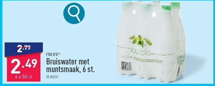 Bruiswater met muntsmaak, 6st.