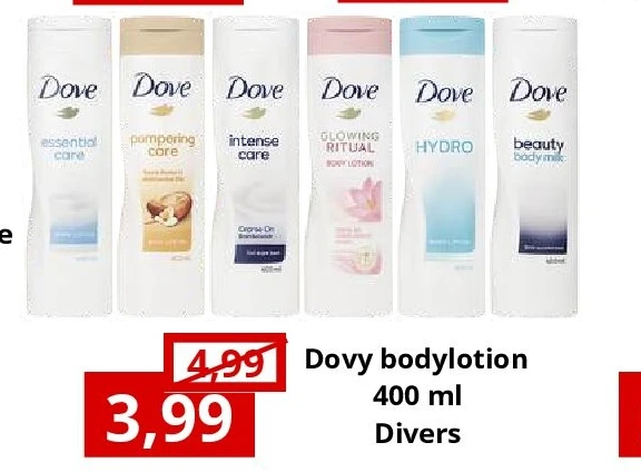 Dovy bodylotion 400 ml Divers
