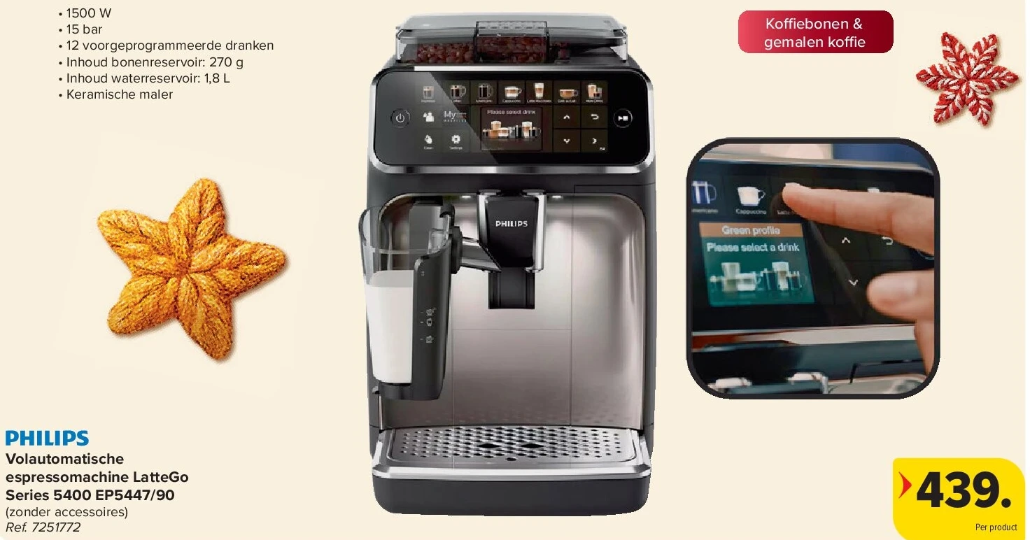 Philips Volautomatische espressomachine LatteGo Series 5400 EP5447/90