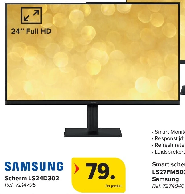 SAMSUNG Scherm LS24D302 24’’ Full HD