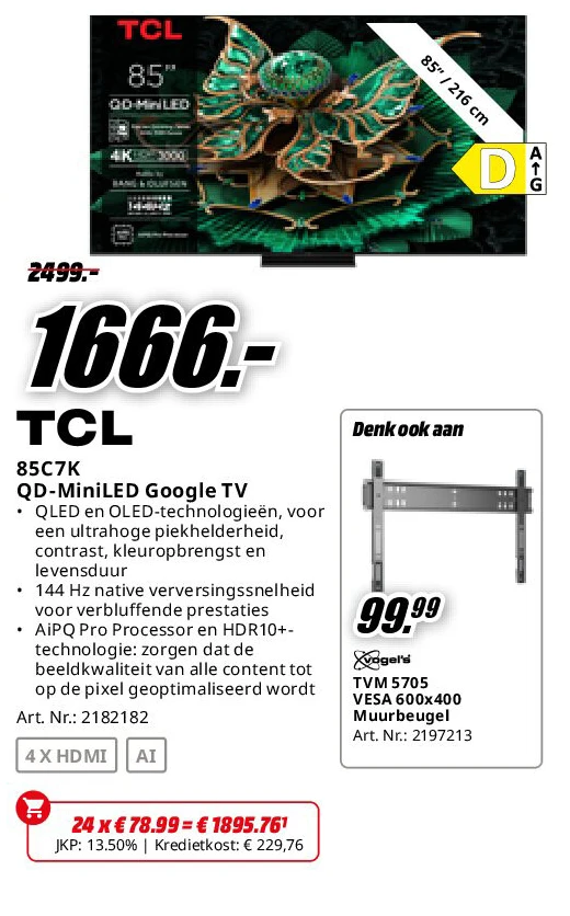 TCL 85C7K QD-MiniLED Google TV