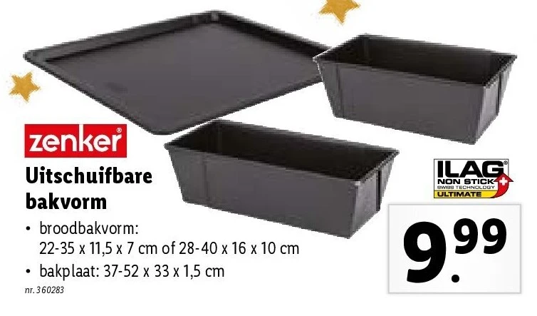 Uitschuifbare bakvorm