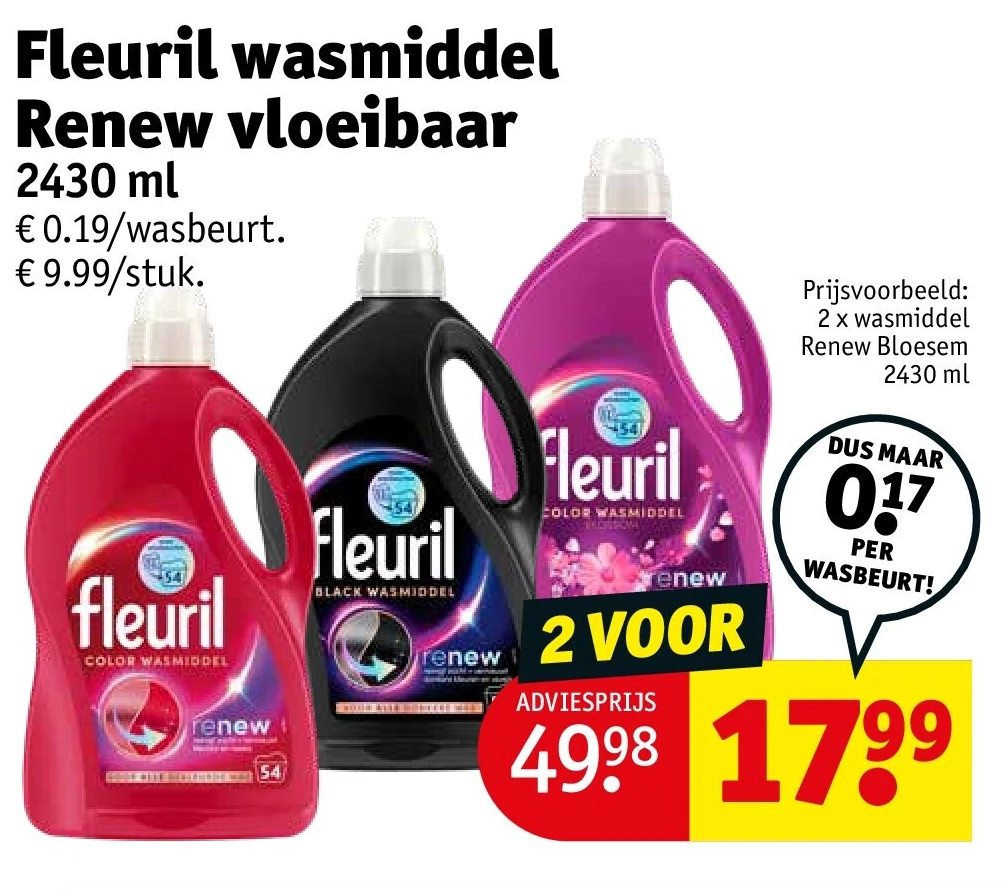 Fleuril wasmiddel Renew vloeibaar