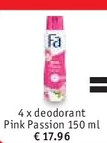 4 x deodorant Pink Passion 150 ml