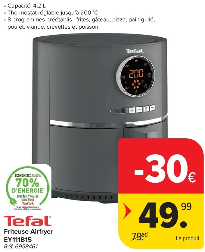 Tefal Friteuse Airfryer EY111B15
