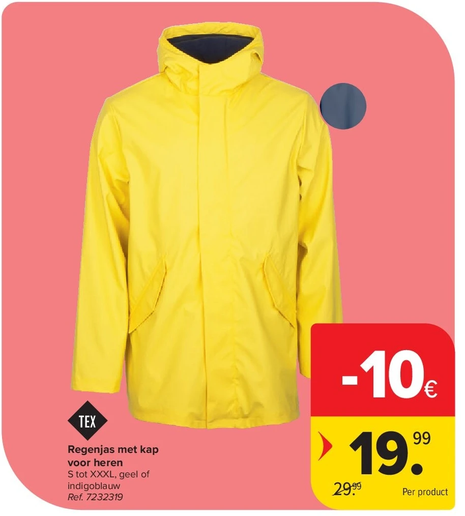 Regenjas met kap voor heren