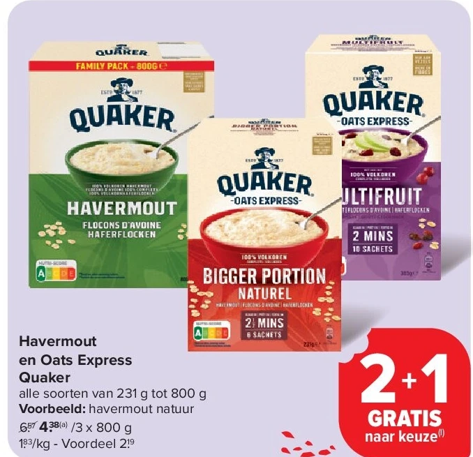 Havermout en Oats Express Quaker