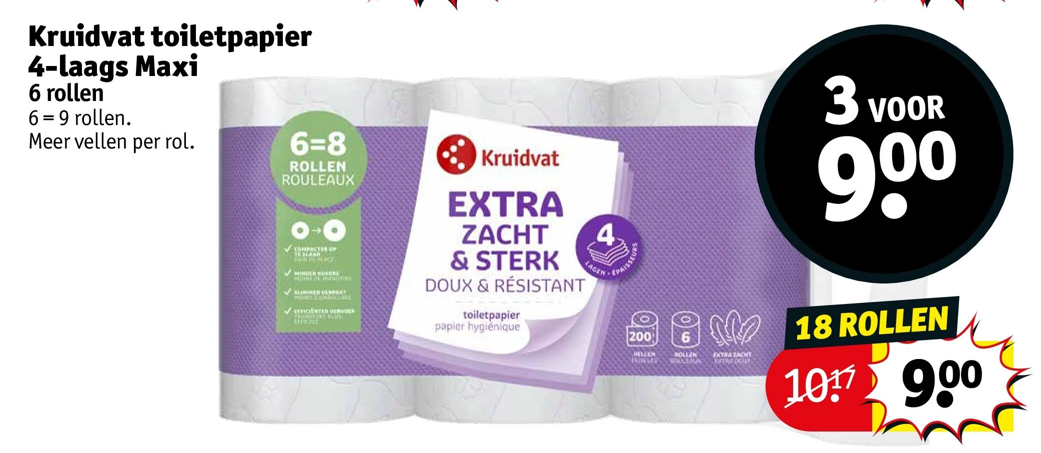 Kruidvat toiletpapier 4-laags Maxi